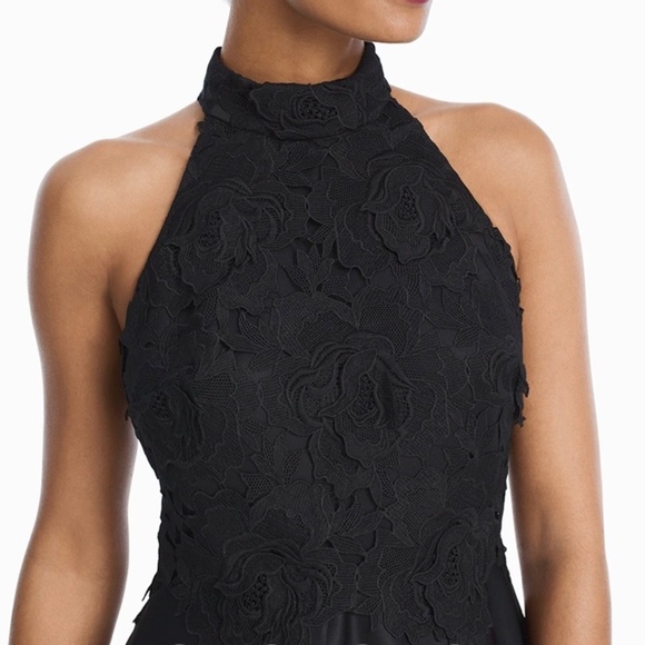 Nicole Miller High-Low Black Lace And Satin Dress - Picture 6 of 6